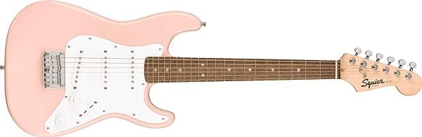 Fender Squier Mini Stratocaster Guitarra Eléctrica, Color Rosa Shell, Diapasón de Laurel 370121556