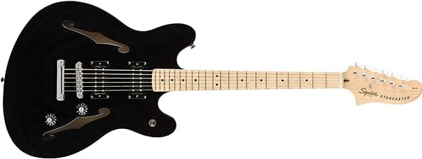 Fender Squier Affinity Series Starcaster Guitarra Eléctrica, con Garantía de 2 años, Color Negro 370590506