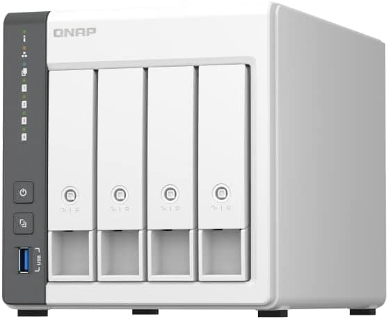 QNAP TS-433-4G-US NAS de 4 Bahías con Procesador de Cuatro Núcleos, 4 GB de RAM DDR4 y Red de 2.5GbE (Sin Discos)