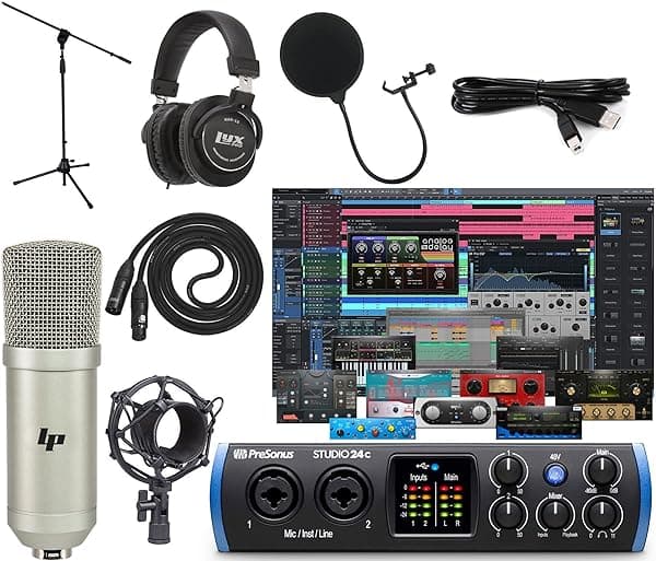 PreSonus Studio 24c Interfaz de Grabación de Audio/MIDI USB Type-C 2x2 con Paquete de Software Actualizado Studio One Artist 24c + Updated Software
