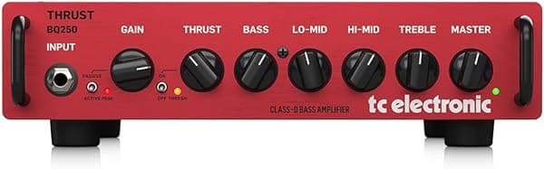 TC Electronic THRUST BQ250 Cabezal Portátil para Bajo de 250 Watts con Preamp Mosfet y Compresor Thrust