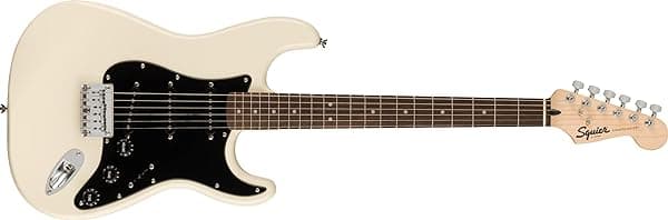 Fender Bullet Stratocaster HT Guitarra Eléctrica, Diapasón de Laurel, Golpeador Negro - Blanco Olímpico