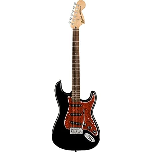 Fender Squier Affinity Stratocaster - Edición Limitada en Negro, Golpeador de Carey AUS-0378007506
