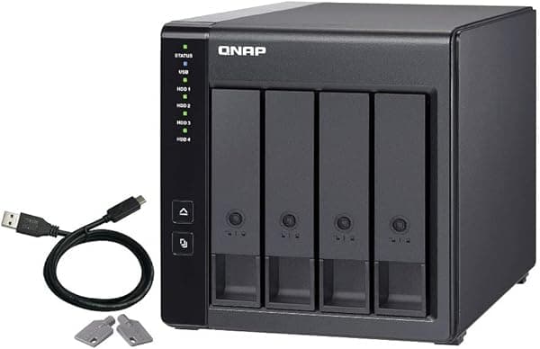 QNAP Marca + Modelo Enclosure de Expansión RAID de 4 Bahías USB 3.0 DAS (Direct Attached Storage) Distribuidor Autorizado para el Mercado Doméstico TR-004
