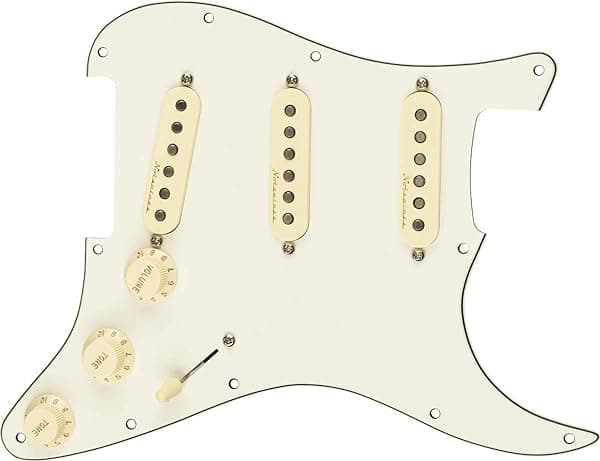 Fender Vintage Noiseless Prewired Stratocaster Pickguard - Golpeador Pre-cableado Blanco de 3 capas 992344509