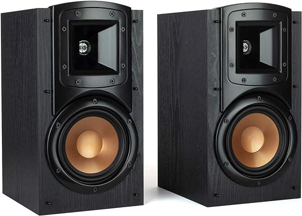 Klipsch Synergy Black Label B-200, Parlantes de estantería con tecnología de bocina propietaria, woofer 5.25” y tweeter 0.75” en negro. eggreh-084