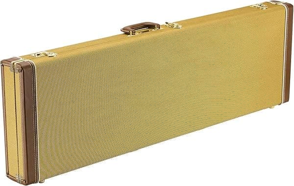 Fender Estuche Classic Series de Madera para Precision/Jazz Bass Tweed 996166300 Durable y Elegante