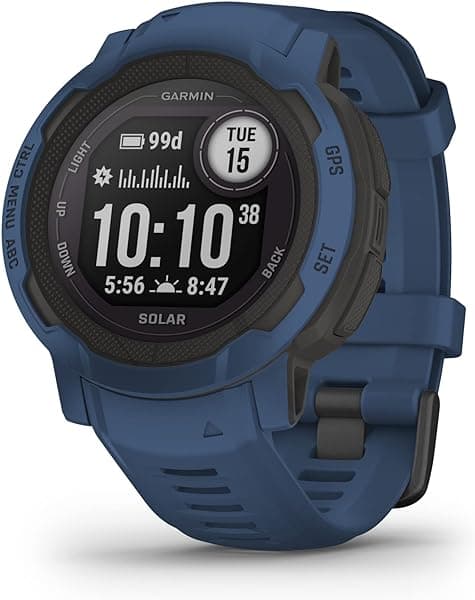 Garmin Instinct 2 Solar, Reloj para Actividades al Aire Libre con GPS, Capacidad de Carga Solar, Soporte Multi-GNSS, Ruta de Regreso Tracbak, Azul Marea 010-02627-16