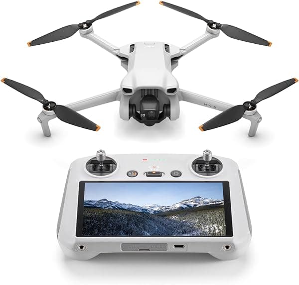 DJI Mini 3 (DJI RC) Drone liviano con gimbal mecánico 3x, cámara 4K, 38 min de vuelo, transmisión 10 km, GPS y retorno automático CP.MA.00000587.01