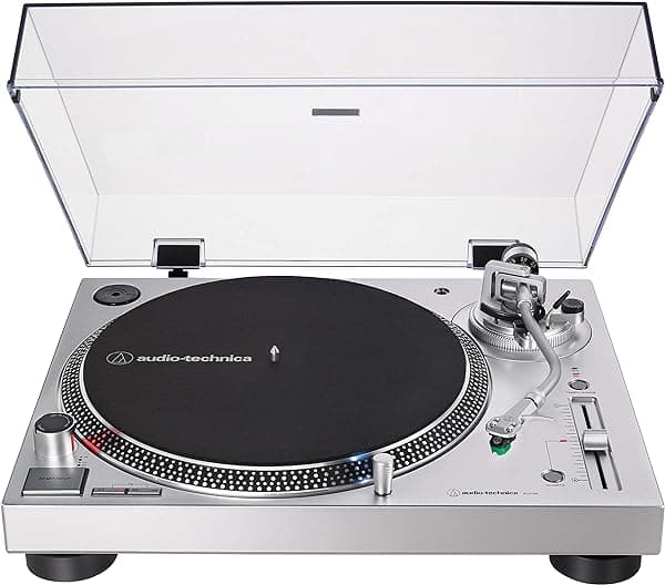 Audio-Technica AT-LP120XUSB-SV - Tocadiscos Direct-Drive con USB, Reproduce Vinilos y Convierte a Digital, Alta Fidelidad