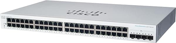 CISCO DESIGNED CBS220-48FP-4X | Switch Inteligente | 48 Puertos GE | PoE Completo | 4x10G SFP+ | Garantía Limitada de Hardware de 3 Años (CBS220-48FP-4X-NA)
