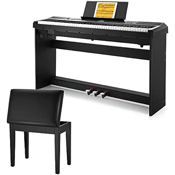 Donner DEP-20 Piano Digital para Principiantes + Banco de Piano Negro Donner