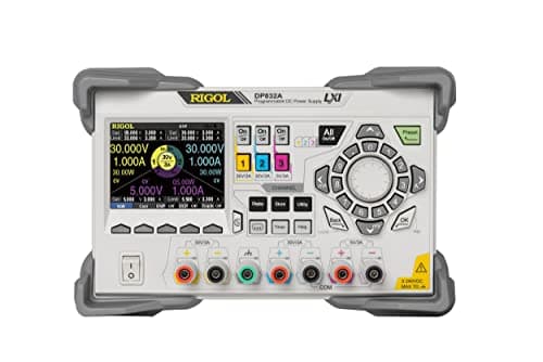 Rigol DP832A Fuente de Alimentación Lineal Programable de DC, 3 Canales, Potencia Total de 195W, Rango de Salida Máxima 30V/3A || 30V/3A, 5V/3A