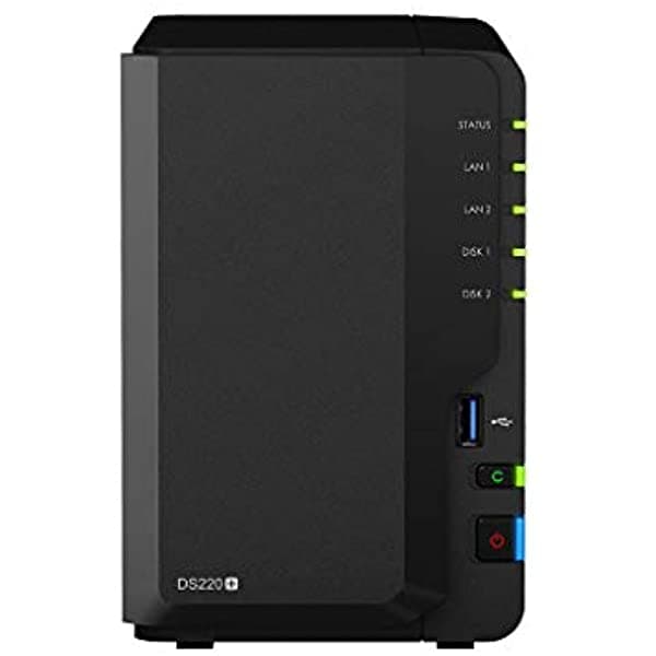Synology DiskStation DS220+ Servidor NAS para Negocios con CPU Celeron, 6GB de Memoria, 2TB de Almacenamiento SSD, Sistema Operativo DSM ASIHLAMZ470