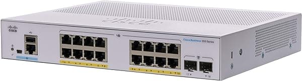 Cisco Switch administrado Business CBS350-16P-E-2G | GE de 16 puertos | PoE | Ext PS | 2x1G SFP | Garantía limitada de por vida (CBS350-16P-E-2G)
