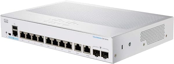 Cisco CBS250-8T-E-2G Switch Inteligente | 8 Puertos GE | 2x1G Combo | Protección de por Vida - CBS250-8T-E-2G-NA