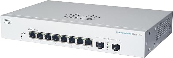 CISCO Interruptor inteligente Designed Business CBS220-8FP-E-2G | 8 puertos GE | PoE completo | SFP 2x1G | Garantía limitada de hardware de 3 años (CBS220-8FP-E-2G-NA)