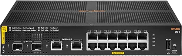 Aruba 6100 12G Class4 PoE 2G/2SFP+ 139W Switch - JL679A#ABB EU Localización/cable