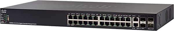 Cisco SG550X-24-K9-NA Systems - Conmutador apilable (24 puertos), color rojo