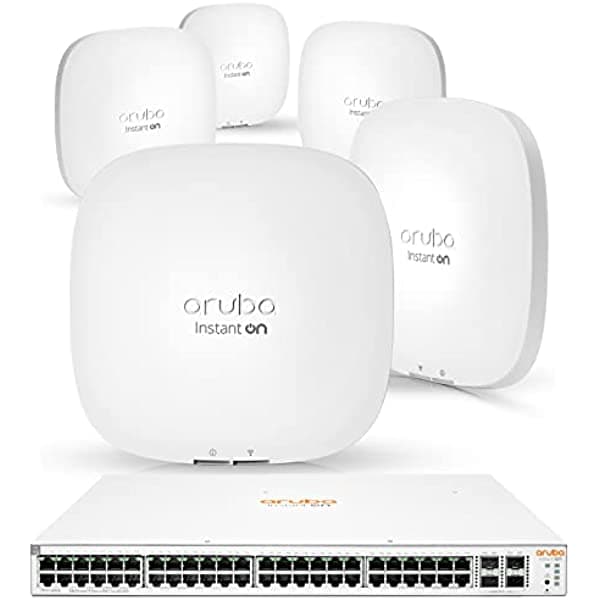 Aruba Instant On 1930 48G Class4 PoE 4SFP/SFP+ 370W Switch + 5 puntos de acceso AP22 (US) (JL686A+R4W01A)