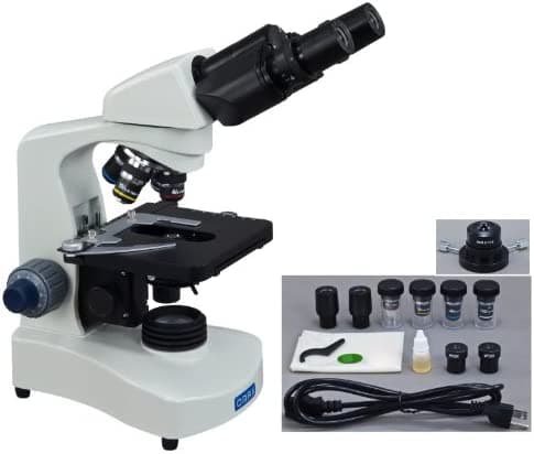 Omax 40 x -2000 X Binocular Microscopio Compuesto LED con 30 Grado Siedentopf Jefe de visualización y seco Darkfield Condensador M8211-A191