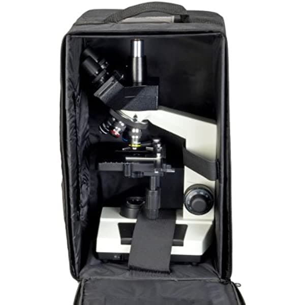 Omax 40 x -2000 x trinocular Compuesto LED Microscopio biológico con funda de transporte de vinilo M837SL-A187V