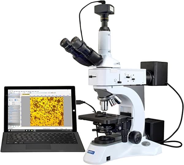 Omax infinity metalúrgicos polarizante Darkfield Microscopio 50 x -1500 X + 5.0Mp CCD cámara digital M838TRMD-C50UPA