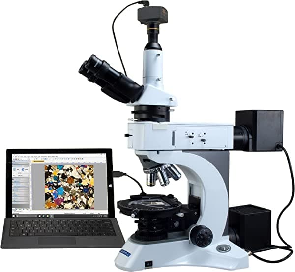 Omax 50 x -1000 x microscopio de polarización infinity Epi/transmitida Luz + megapíxeles cámara digital M838PLTR-C140U