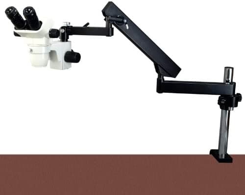 OMAX microscopio estéreo con zoom 3.4X-90X + soporte articulado + Barlow 0.5X W42DF1-6B5