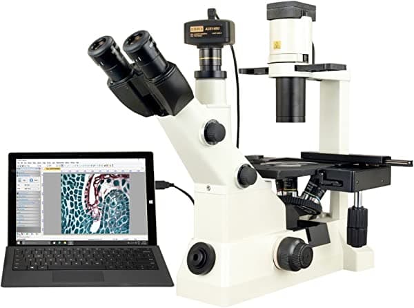 Omax invertida Contraste de fase microscopio compuesto 40 X -400 X con 14 MP cámara digital K832INV-C140U