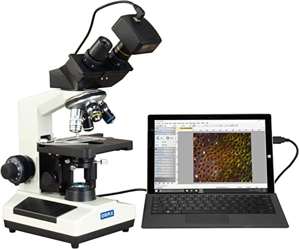 Omax 40 x -2000 X Binocular Advanced Darkfield LED Microscopio Compuesto de aceite con 14 MP cámara USB M827SL-A191BOIL-C140U