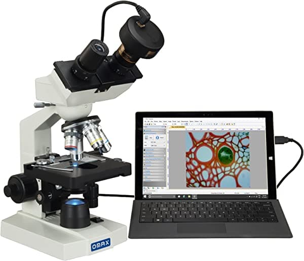 Omax 40 x -2500 X Binocular Microscopio Compuesto LED con 3 MP cámara digital M82EZ-C30U