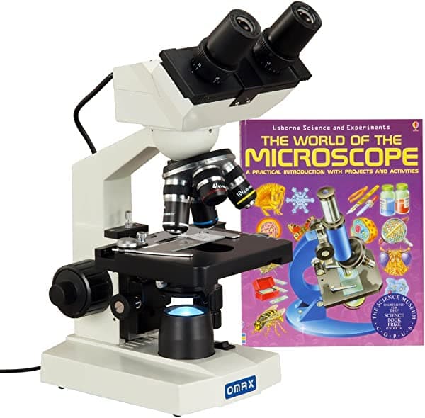Omax 40 x -2000 X Integrado 1, 3 MP cámara digital Binocular Microscopio Compuesto LED con libro MD82ES10-WM
