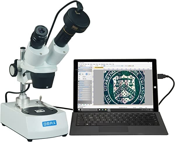 Omax 10 x -20 x -30 x -60 x microscopio binocular estéreo con Dual luces y cámara de 5 MP G223BS-C50U