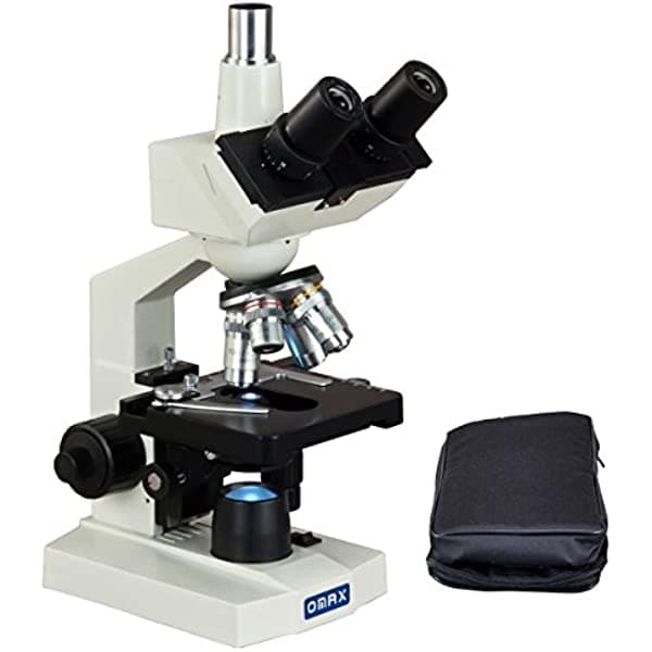 Omax 40 x -2500 X trinocular LED Lab compuesto Microscopio con vinilo con funda de transporte M83EZ-A188V