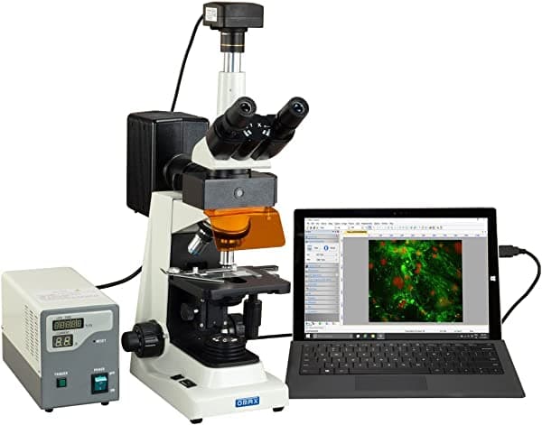 Omax 40 x -2500 X Profesional USB3 14 MP trinocular epi-fluorescence Lab biológica microscopio compuesto M834ZFLR-C140U3