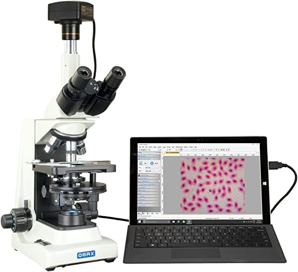 Omax 40 x -2000 X USB3 14 MP Plan Torreta de contraste de fase microscopio trinocular Lab con super bright LED M834SLPLAN-PHB1-C140U3