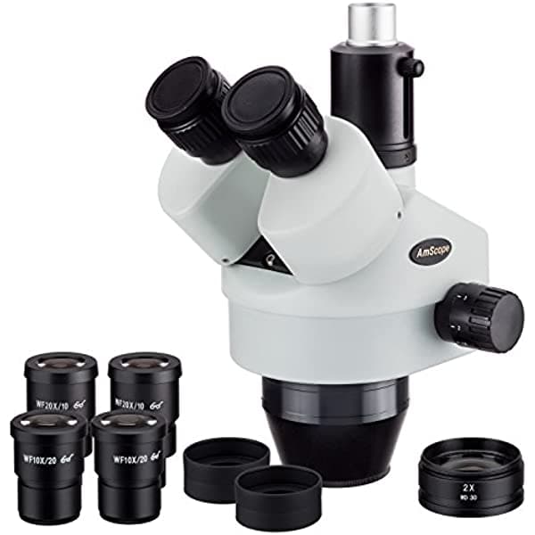 AmScope SM7180T 7x-180x microscopio estéreo trinocular con zoom y cabezal de potencia