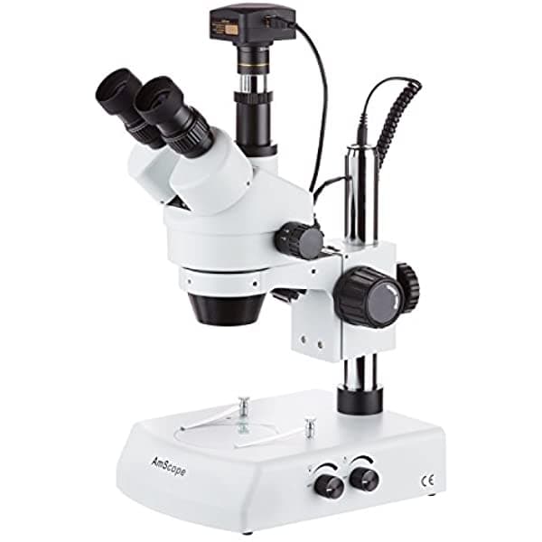 AmScope SM-2TX-LED-16M3 3.5x-45x microscopio estéreo trinocular con zoom LED y cámara USB3 16 MP