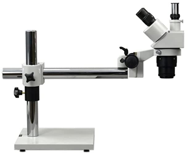 OMAX V331HD 5x-10x-15x-20x-30x-60x microscopio estéreo trinocular con soporte de brazo boom de barra única