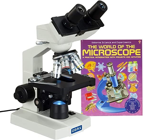 OMAX 40X-2500X microscopio de laboratorio compuesto binocular LED para estudiantes con libro de microscopio M82EZ-WM