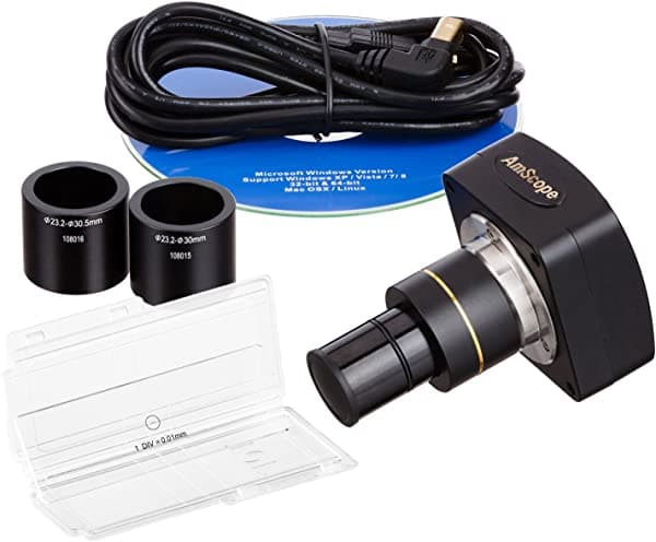 AmScope mu800-ck 8.0 MP Usb2.0 Microscopio cámara digital + Kit de calibración, compatible con Windows XP/Vista/7 y Mac OS 10.6 & Up