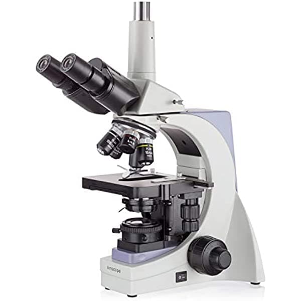 AmScope 40X-2000X Microscopio compuesto para estudiantes, con cabeza trinocular T440QB-INF