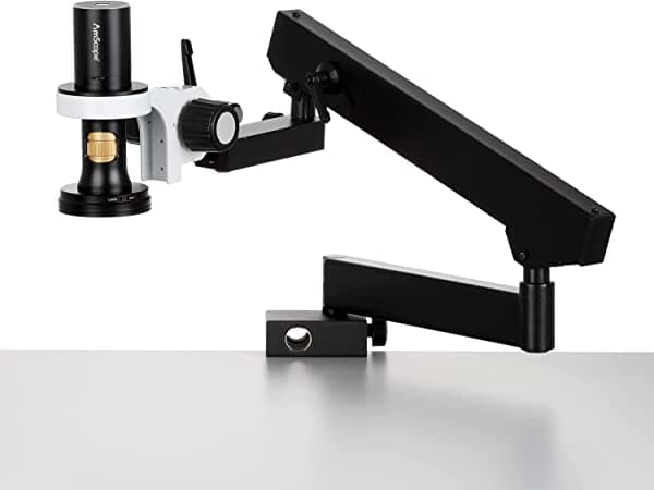 AmScope - Microscopio digital todo en uno USB de 8.3 MP con óptica de zoom en el brazo articulado - DM756U8D-ASC