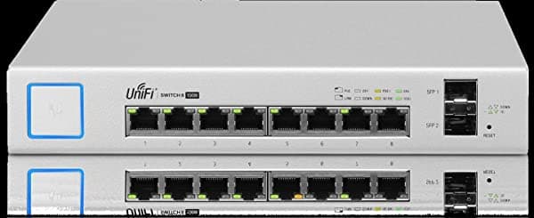 Ubiquiti US-8-150W Gigabit Ethernet gestionado (10/100/1000) Power over Ethernet (PoE) Conmutador de red blanco