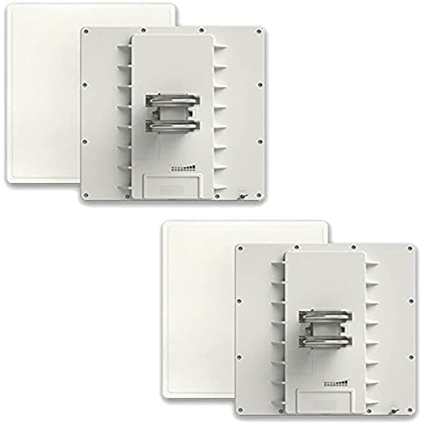 Mikrotik preconfigurado, pack de 2, QRT 5 ac 24 dBi último modelo, antena de panel plano