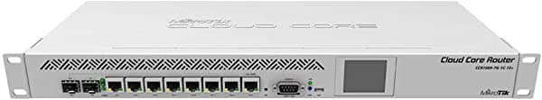 MikroTik Router Cloud Core CCR1009-7G-1C-1S+ Router de red 10/100/1000 Ethernet 7 puertos Gigabit SFP con fuentes de alimentación duales, puertos Ethernet Gigabit