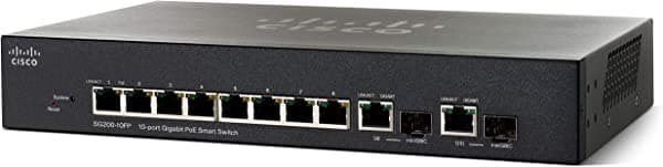 CISCO DESIGNED Interruptor inteligente PoE de 10 puertos SG200-10FP remanufacturado, Small Business Enhanced Limited (SG200-10FP-NA-RF)