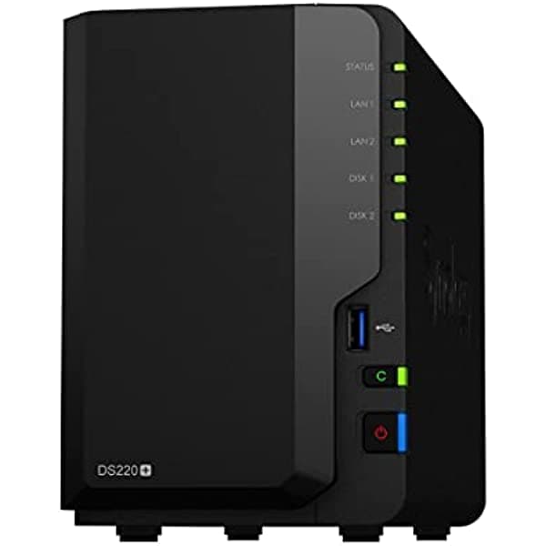 Synology DiskStation DS220+ servidor NAS para empresas, CPU Celeron, 6GB RAM, 4TB almacenamiento HDD, sistema operativo DSM ASIHLAMZ722