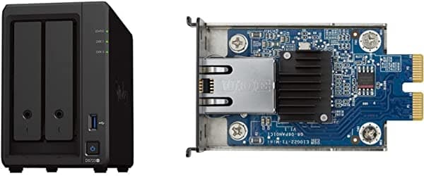 Synology DiskStation DS723+ de 2 bahías (sin disco) y módulo de actualización de red añade 1 x 10GbE RJ-45 (E10G22-T1-Mini)